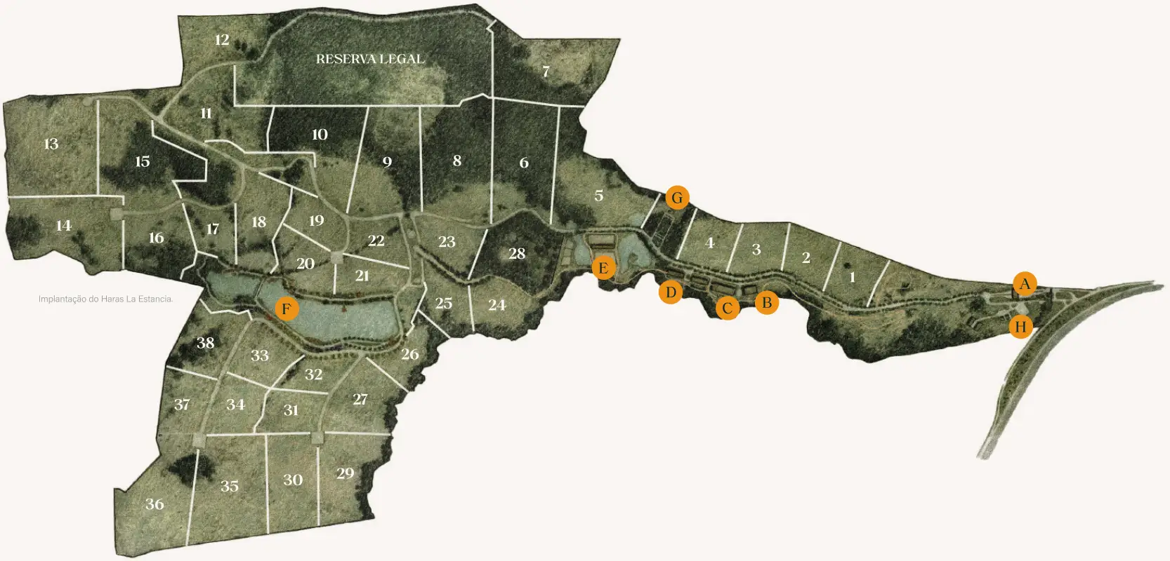Mapa de implantação do Haras La Estancia